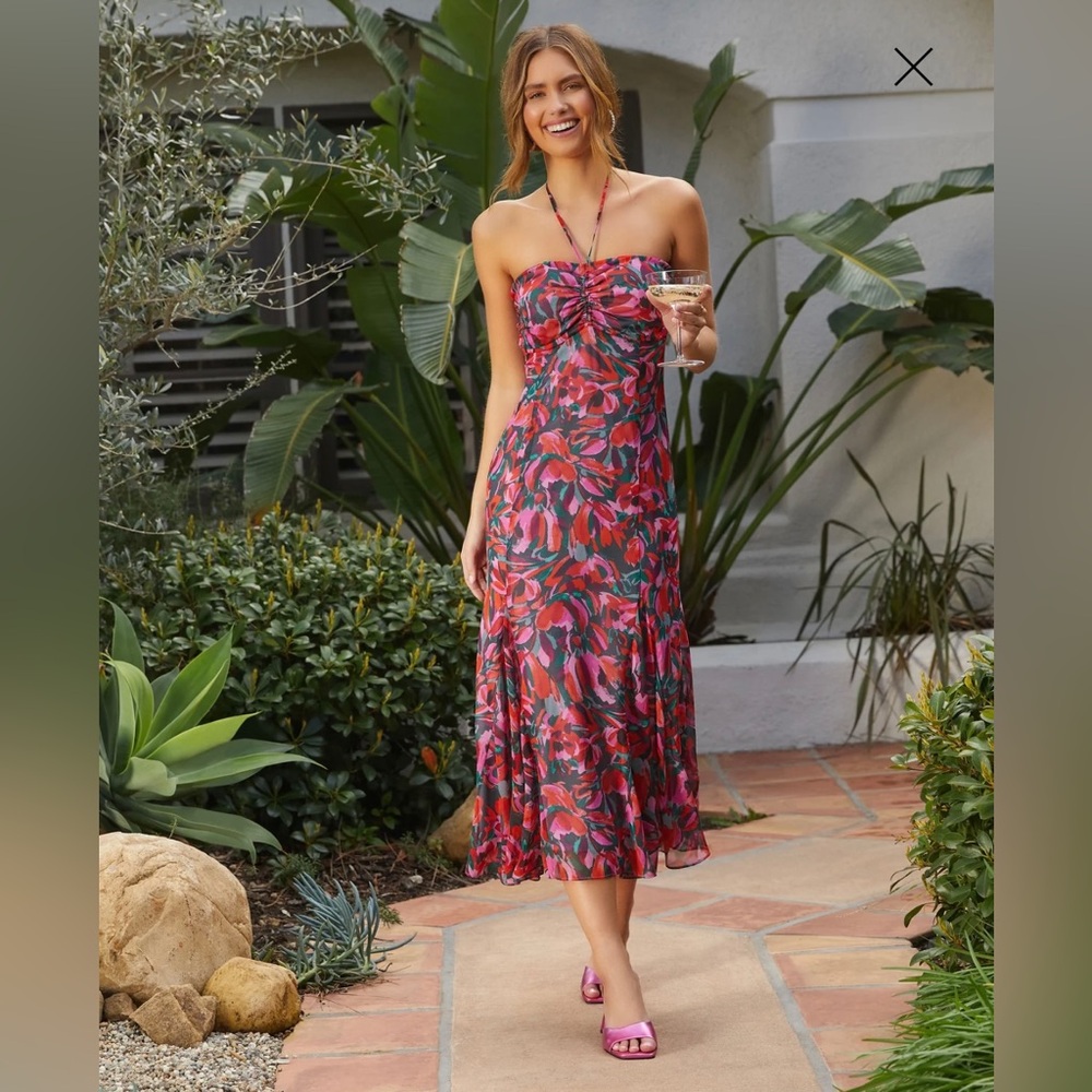 Vici Midi Tie Neck Dress size M